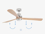 Wentylator sufitowy Faro Barcelona Lantau LED XL Matt/nickel pine fan DC