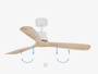Wentylator sufitowy Faro Barcelona Lantau L White/pine fan DC