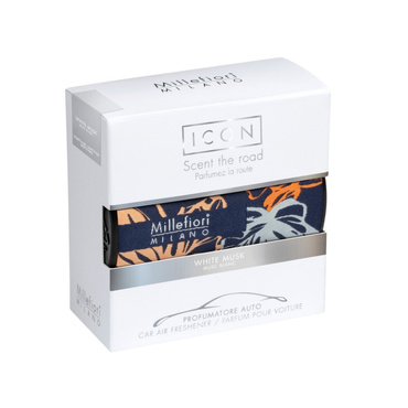 Odświeżacz do samochodu Millefiori Milano Car Icon Textile Floral White Musk