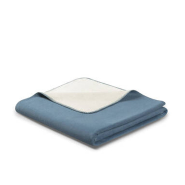 Koc bawełniany Biederlack Blue Heaven-Ecru