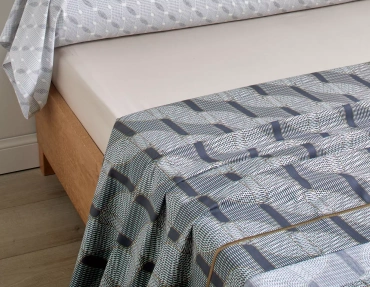 Prześcieradło perkalowe bez ściągacza Blanc Des Vosges Tempo Morskie