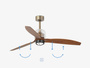 Wentylator sufitowy Faro Barcelona Deco Fan M LED Gold/wood DC SMART
