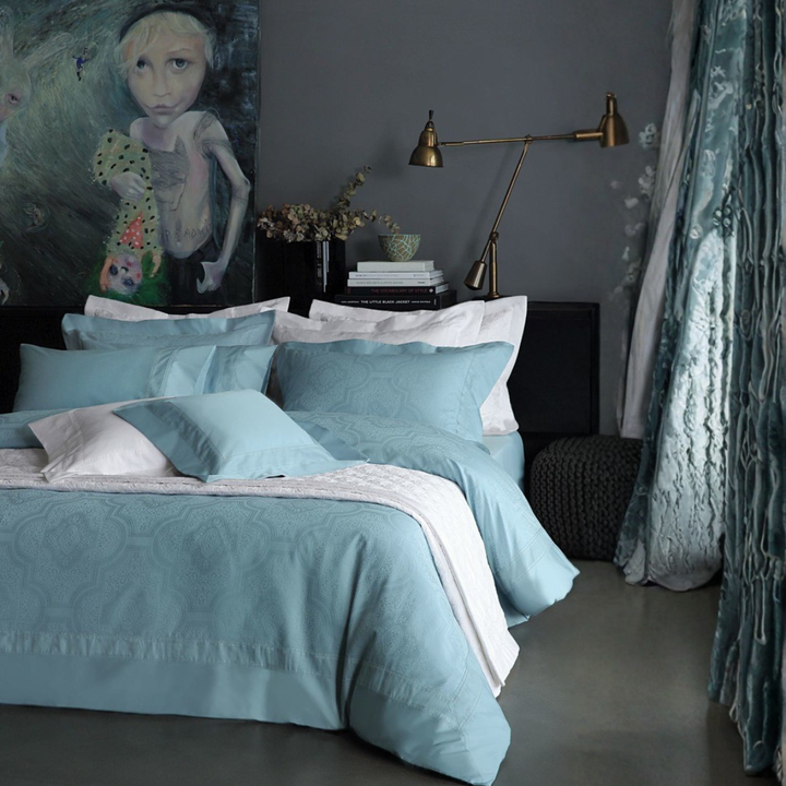 Prześcieradło satynowe bez ściągacza Valeron Lamer Azure Ostatnie Sztuki