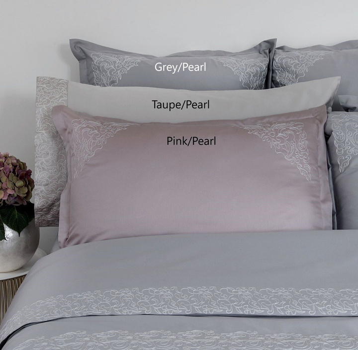 Poszewka satynowa Bovi Callatis Grey/Pearl