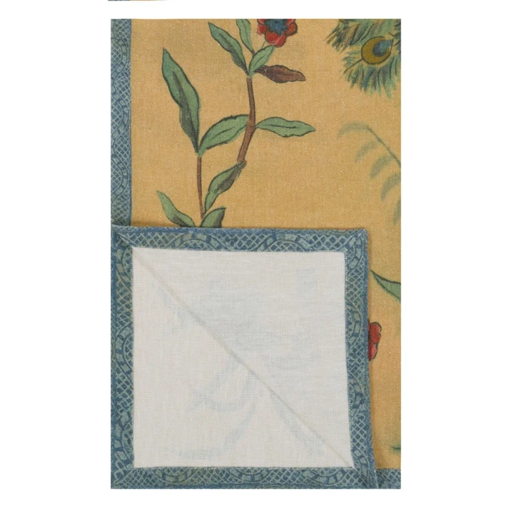 Koc lniany John Derian Peacock Toile Sepia Ostatnie Sztuki 