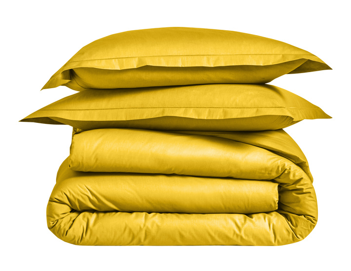 Pościel perkalowa Blanc Des Vosges Uni Żółta