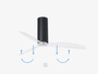 Wentylator sufitowy Faro Barcelona Tube Fan M Matt black/transparent DC