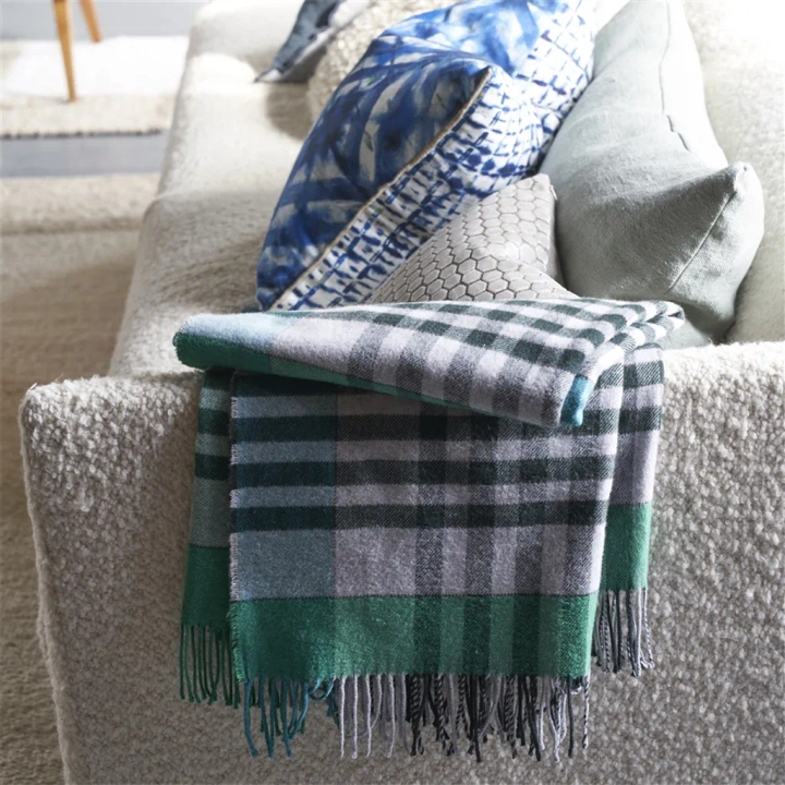 Koc bawełniany Designers Guild Bankura Emerald