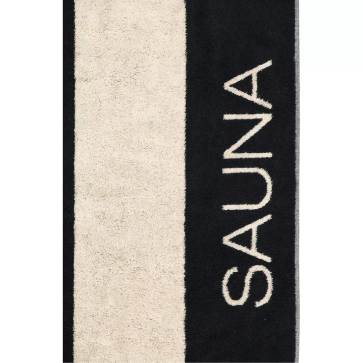 Ręcznik Cawo Sauna Clock stripes Natur-schwarz