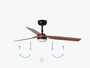 Wentylator sufitowy Faro Barcelona Punt LED M black/dark wood DC SMART