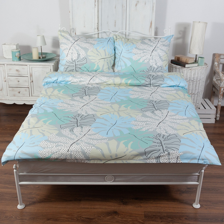 Pościel satynowa Andropol Lighty Blue 100% bawełny