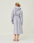Szlafrok Lexington Striped Organic Hooded Gray/White