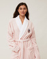 Szlafrok welurowy Lexington Hotel Contrast Pink/White