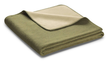 Koc Biederlack Melange Doubleface Oliv-Sahara