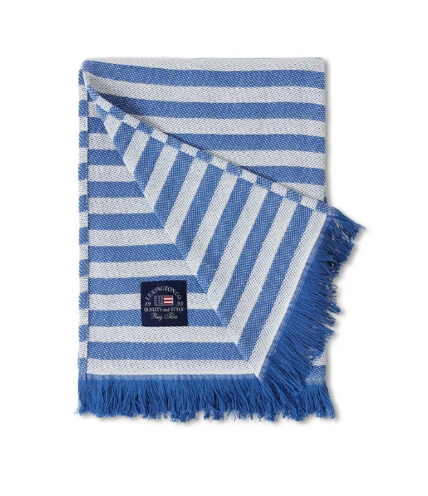 Pled bawełniany Lexington Striped Recycled Blue/White