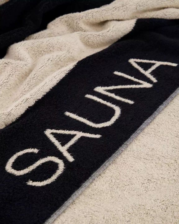 Ręcznik Cawo Sauna Clock stripes Natur-schwarz