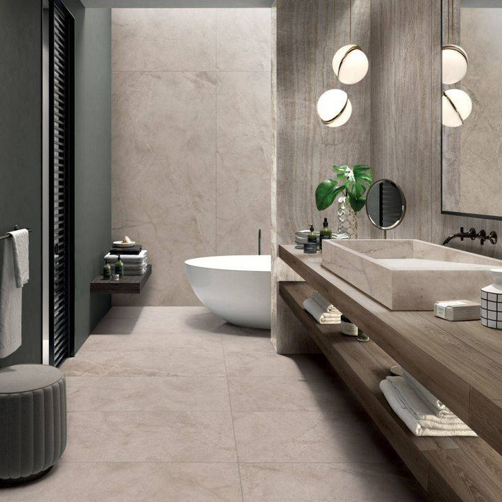 ABK Atlantis Sand - płytka ceramiczna/gres 5,5x120 cm rett. 8.5 mm naturale battiscopa