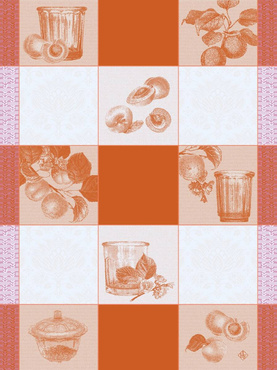 Ściereczka kuchenna Le Jacquard Français Confitures Carreaux Orange