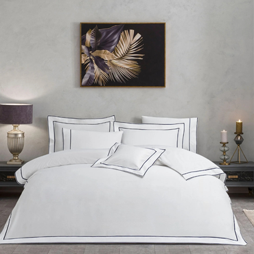 Komplet pościeli satynowej Valeron Duo Navy Blue