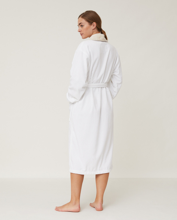 Szlafrok welurowy Lexington Hotel Contrast White/Light Beige