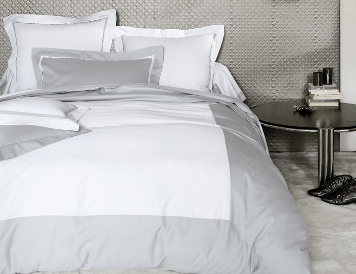 Poszewka satynowa Blanc Des Vosges Amboise Métal