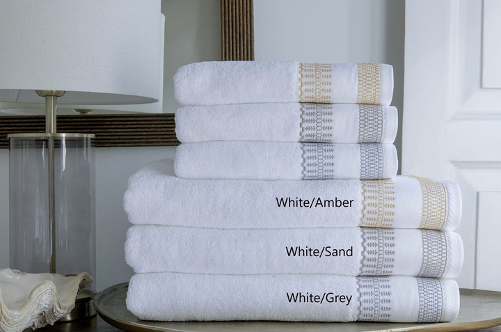 Ręcznik bawełniany Bovi Monserrate White/Amber