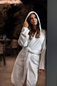 Szlafrok Graccioza Bee Waffle Hooded Fog Ostatnie Sztuki