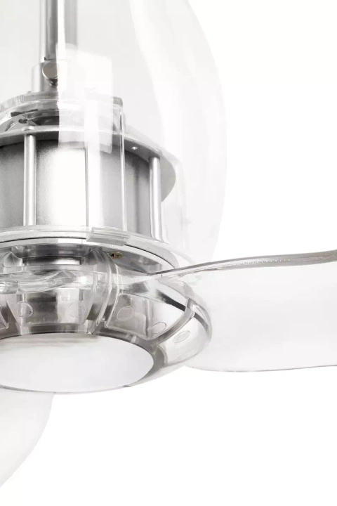 Wentylator sufitowy Faro Barcelona Eterfan M Shiny white/transparent DC SMART