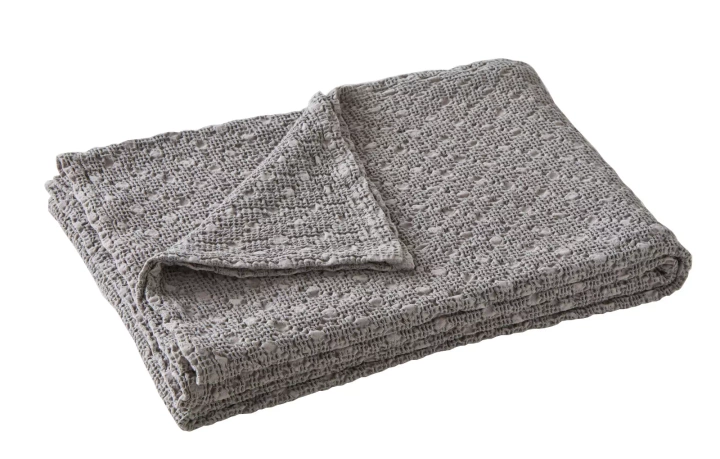 Pled bawełniany Blanc Des Vosges Everest Szary