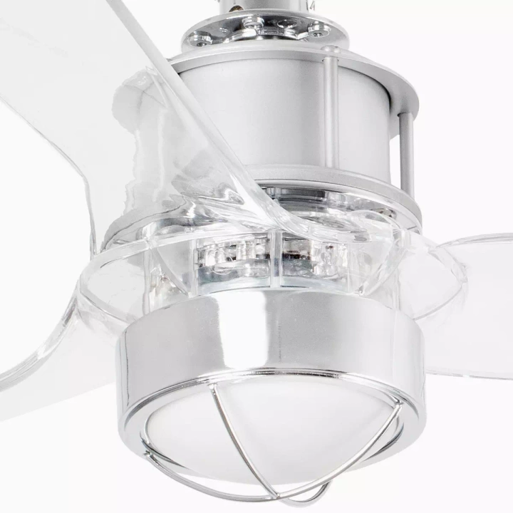 Wentylator sufitowy Faro Barcelona Just Fan XS Led Chrome/transparent DC