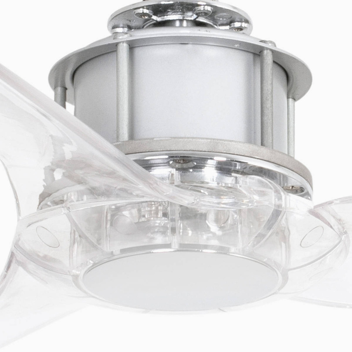 Wentylator sufitowy Faro Barcelona Just Fan XS Chrome/transparent 81 cm