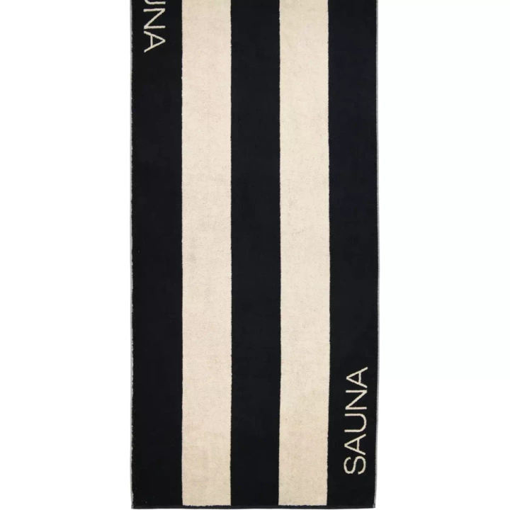 Ręcznik Cawo Sauna Clock stripes Natur-schwarz