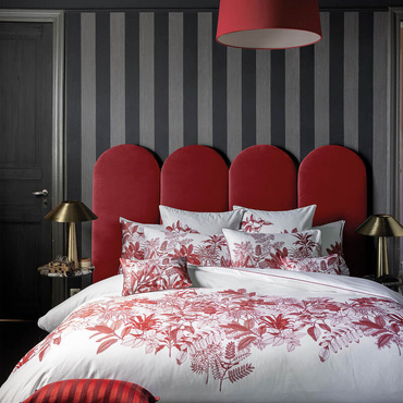 Pościel satynowa Le Jacquard Français Feuilles en scène Red