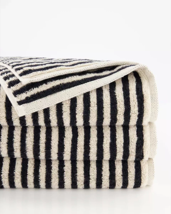 Ręcznik Cawo Natural Stripes Natur-schwarz