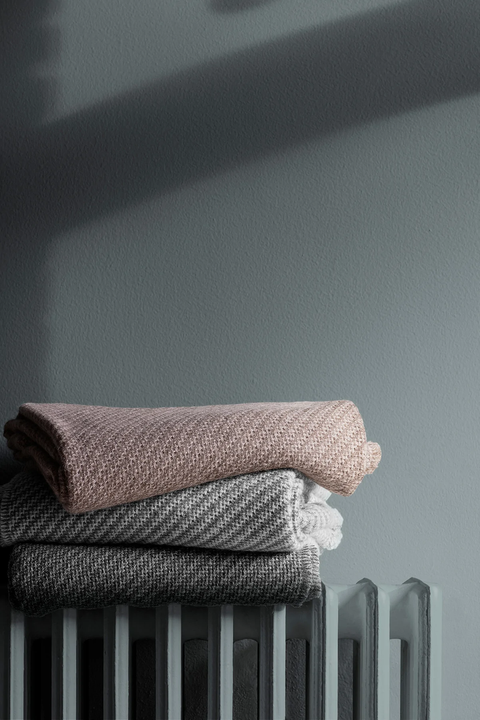 Pled wełniany Elvang Diagonal Beige