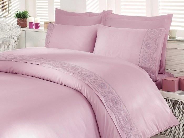 Pościel satynowa Hobby Magdalene Pink 100% bawełna