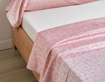 Prześcieradło satynowe bez ściągacza Blanc Des Vosges Arcangues Różowe