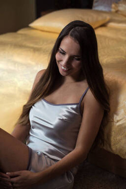 Koszula nocna jedwabna krótka bez rękawów Seidenweber Blackberry