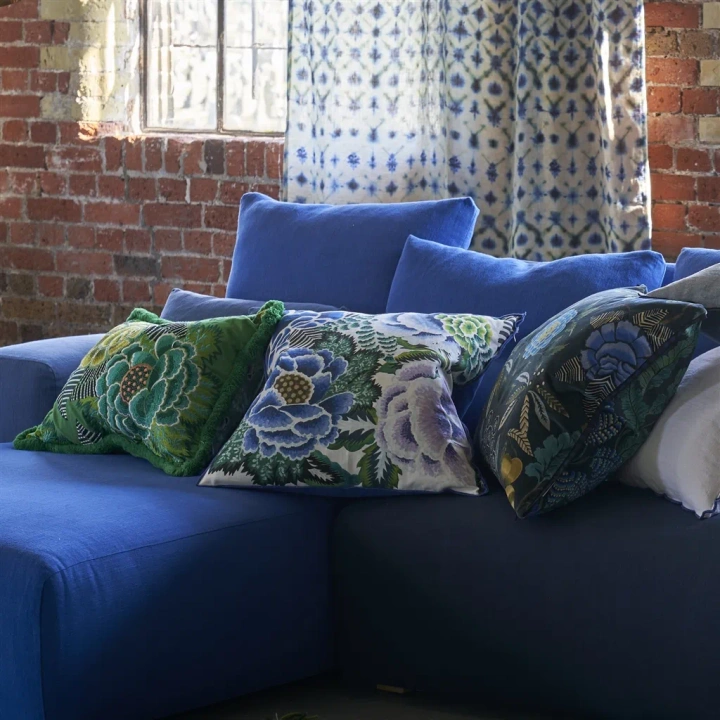 Poduszka dekoracyjna Designers Guild Brocart Decoratif Indygo
