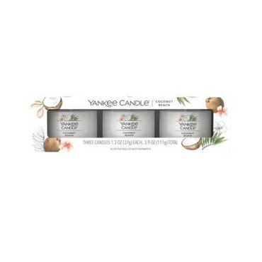Świeca zapachowa Yankee Candle Coconut Beach mini - 3 pack