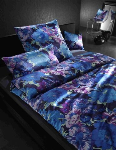 Komplet pościeli jedwabnej Elegante Blossom Blue
