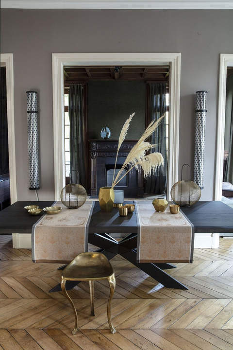 Bieżnik żakardowy Le Jacquard Français Cabaret Beżowy