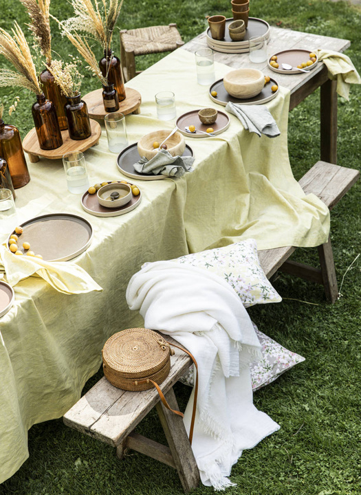 Obrus lniany Alexandre Turpault Chambray Yuzu Yellow