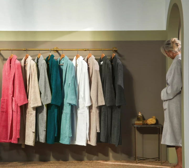 Szlafrok Blanc Des Vosges Uni Biały