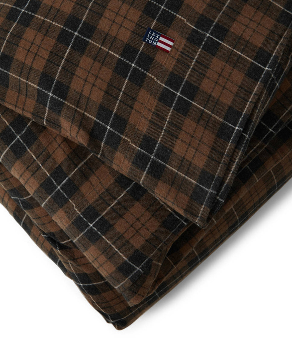Poszwa flanelowa Lexington Herringbone Brown/Dark Gray