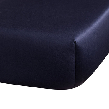 Prześcieradło satynowe ze ściągaczem Le Jacquard Français Flora Dark Blue