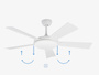 Wentylator sufitowy Faro Barcelona Saona L LED White Fan DC