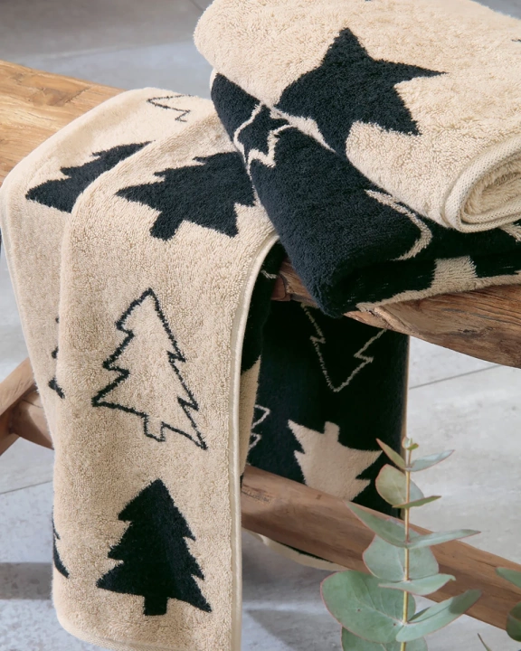 Ręcznik Cawo Christmas Edition Natur-Schwarz Ostatnie Sztuki