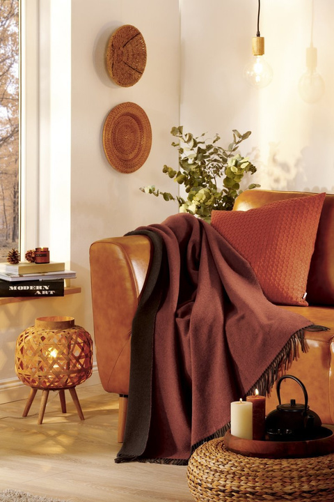 Pled wełniany Biederlack Rust-Braun