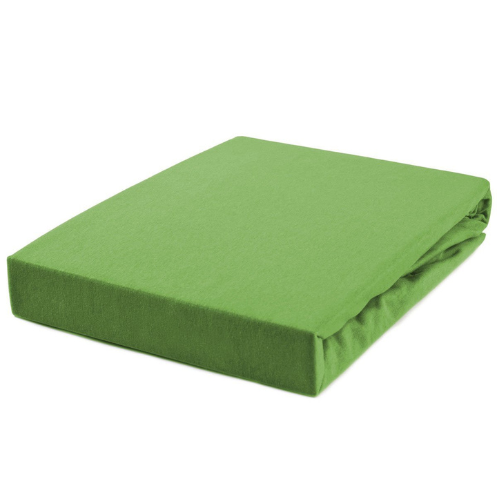 Prześcieradło jersey ze ściągaczem Basic Oliwkowe